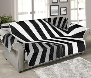 Black And White Spiral Twist Illusion Print Sofa Protector