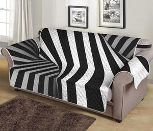 Black And White Spiral Twist Illusion Print Sofa Protector