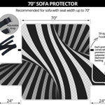 Black And White Spiral Twist Illusion Print Sofa Protector