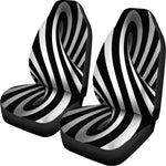 Black And White Spiral Twist Illusion Print Universal Fit Car Seat Covers
