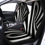 Black And White Spiral Twist Illusion Print Universal Fit Car Seat Covers