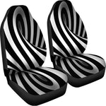 Black And White Spiral Twist Illusion Print Universal Fit Car Seat Covers