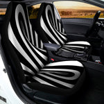 Black And White Spiral Twist Illusion Print Universal Fit Car Seat Covers