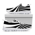 Black And White Twist Illusion Print White Running Shoes