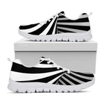 Black And White Spiral Twist Illusion Print White Sneakers