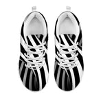 Black And White Spiral Twist Illusion Print White Sneakers