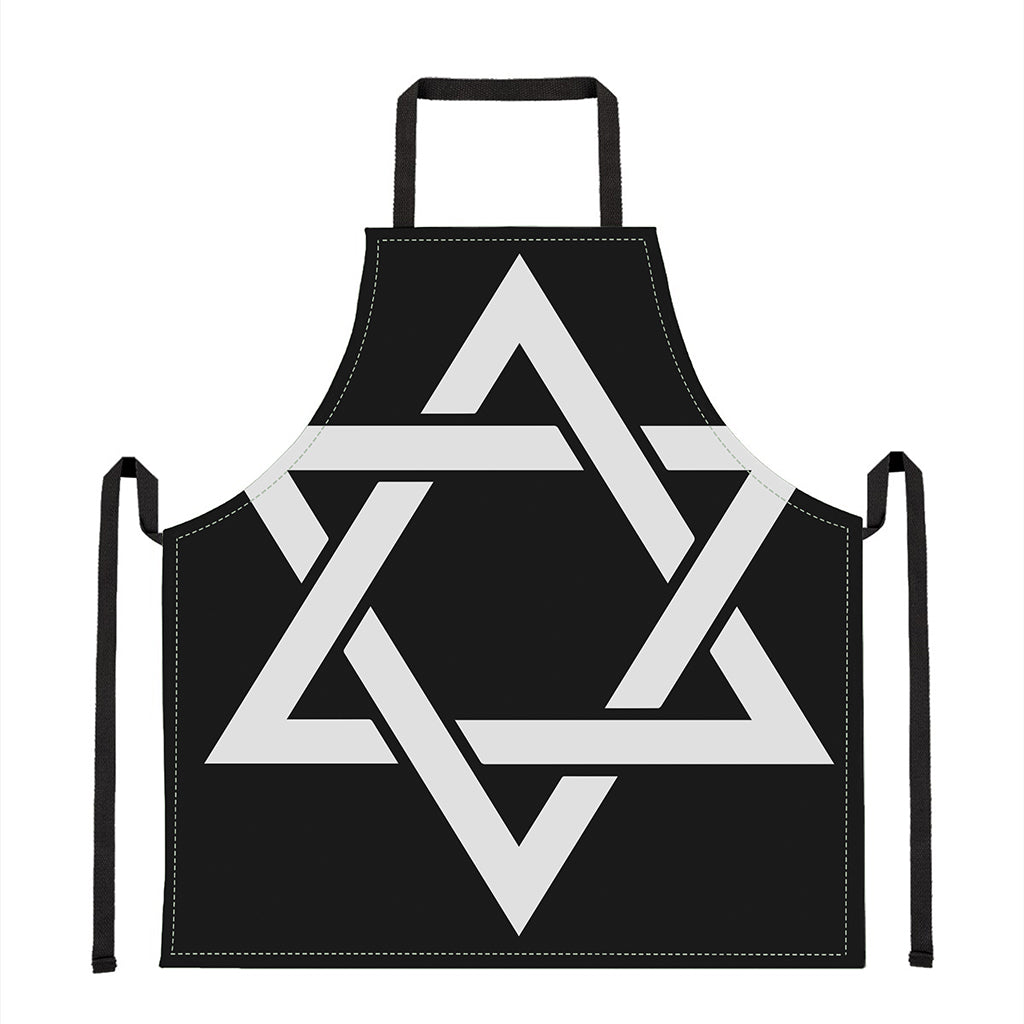 Black And White Star of David Print Apron