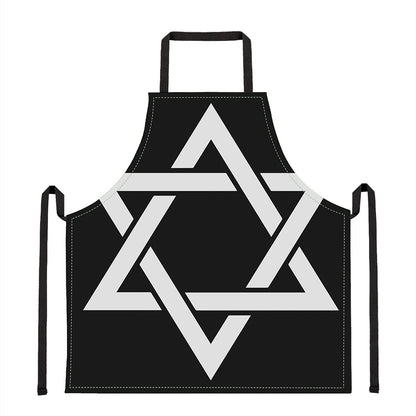 Black And White Star of David Print Apron