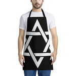 Black And White Star of David Print Apron