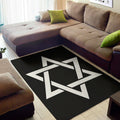 Black And White Star of David Print Floor Mat