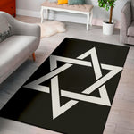Black And White Star of David Print Area Rug