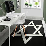 Black And White Star of David Print Area Rug