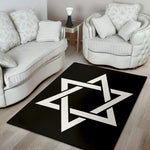 Black And White Star of David Print Area Rug