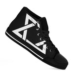 Black And White Star of David Print Black High Top Shoes