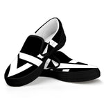 Black And White Star of David Print Black Slip On Shoes