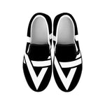 Black And White Star of David Print Black Slip On Shoes