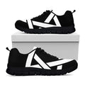 Black And White Star of David Print Black Running Shoes
