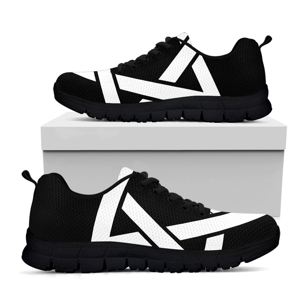 Black And White Star of David Print Black Sneakers