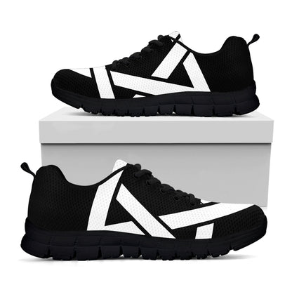 Black And White Star of David Print Black Sneakers