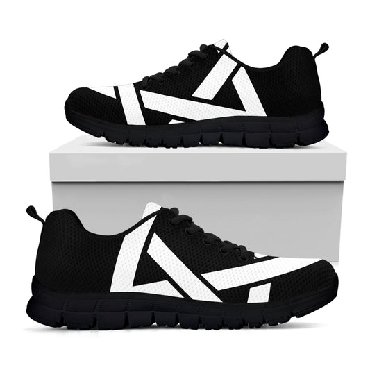 Black And White Star of David Print Black Sneakers