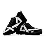 Black And White Star of David Print Black Sneakers