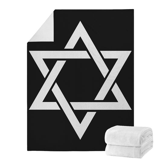 Black And White Star of David Print Blanket
