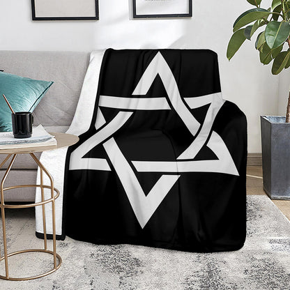 Black And White Star of David Print Blanket