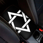 Black And White Star of David Print Car Center Console Cover