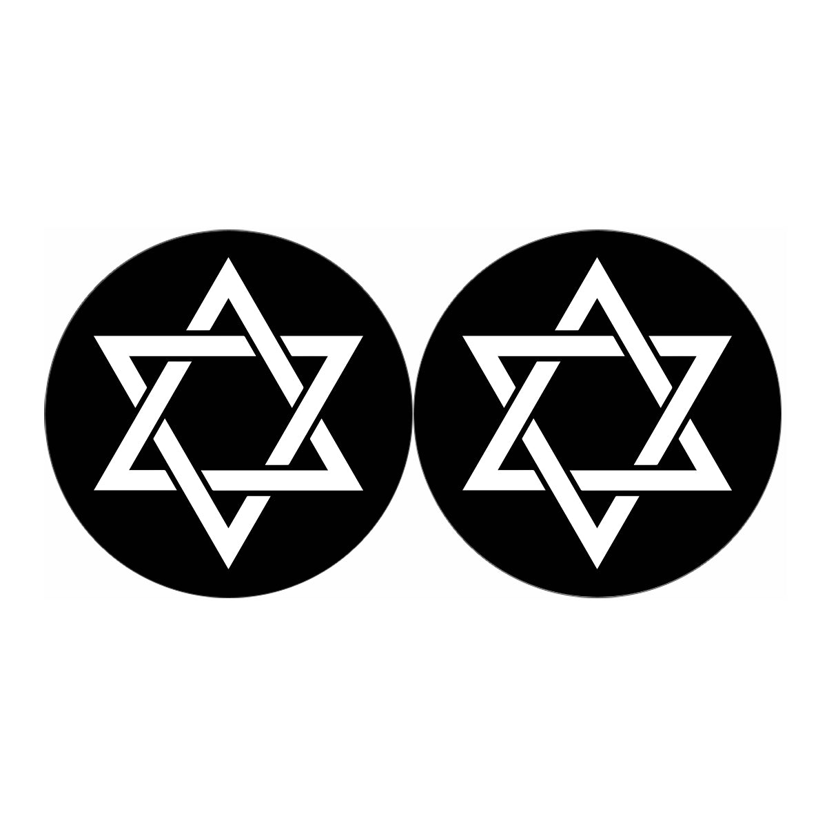 Black And White Star of David Print Car Coasters