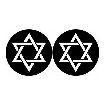 Black And White Star of David Print Car Coasters
