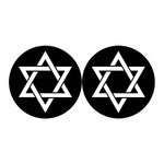 Black And White Star of David Print Car Coasters