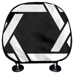 Black And White Star of David Print Car Headrest Covers