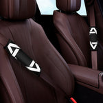Black And White Star of David Print Car Seat Belt Covers