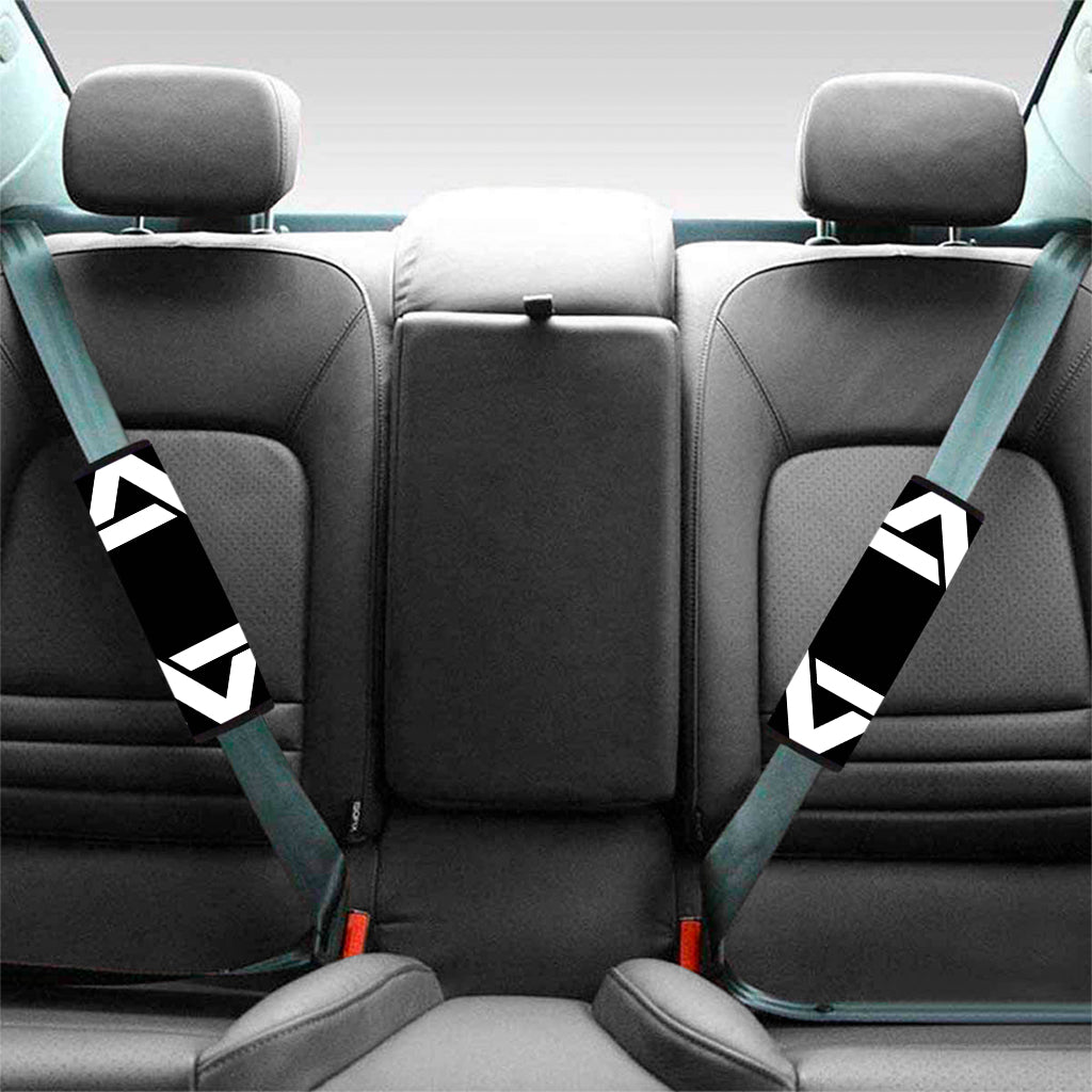 Black And White Star of David Print Car Seat Belt Covers