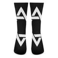 Black And White Star of David Print Crew Socks