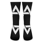 Black And White Star of David Print Crew Socks