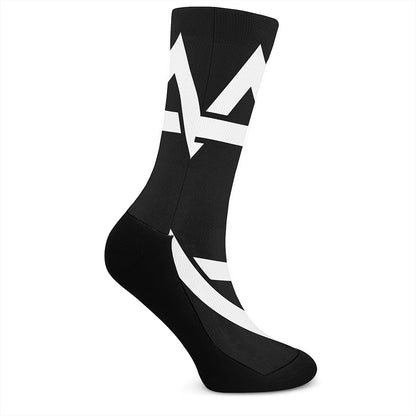 Black And White Star of David Print Crew Socks