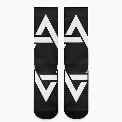 Black And White Star of David Print Crew Socks