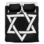 Black And White Star of David Print Duvet Cover Bedding Set