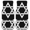 Black And White Star of David Print Front and Back Car Floor Mats