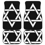 Black And White Star of David Print Front and Back Car Floor Mats