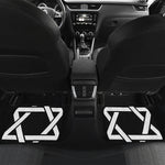 Black And White Star of David Print Front and Back Car Floor Mats
