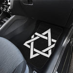 Black And White Star of David Print Front and Back Car Floor Mats
