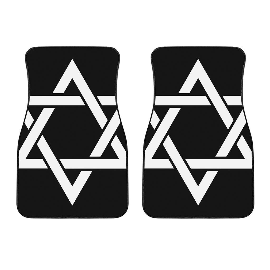 Black And White Star of David Print Front Car Floor Mats
