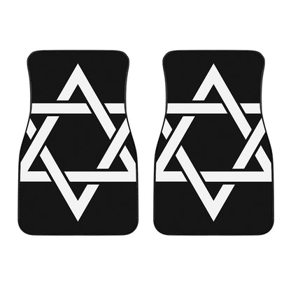 Black And White Star of David Print Front Car Floor Mats