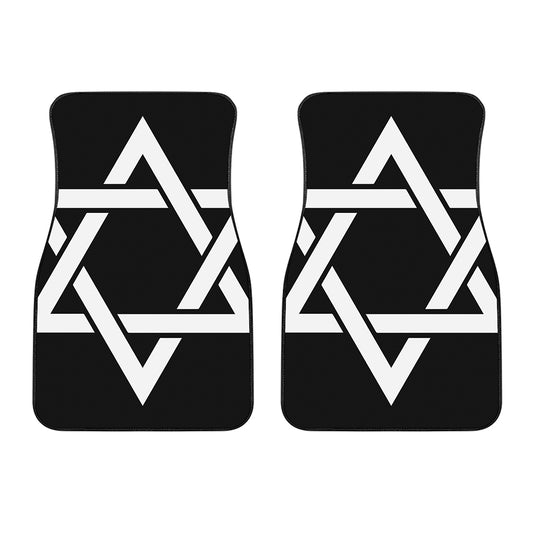 Black And White Star of David Print Front Car Floor Mats