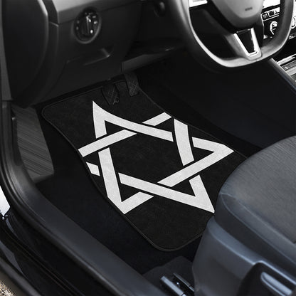 Black And White Star of David Print Front Car Floor Mats