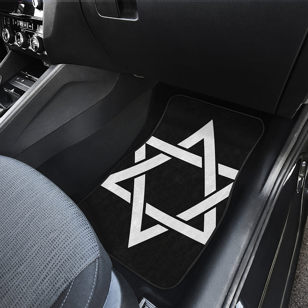 Black And White Star of David Print Front Car Floor Mats