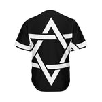Black And White Star of David Print Men's Baseball Jersey