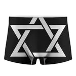 Black And White Star of David Print Men's Boxer Briefs